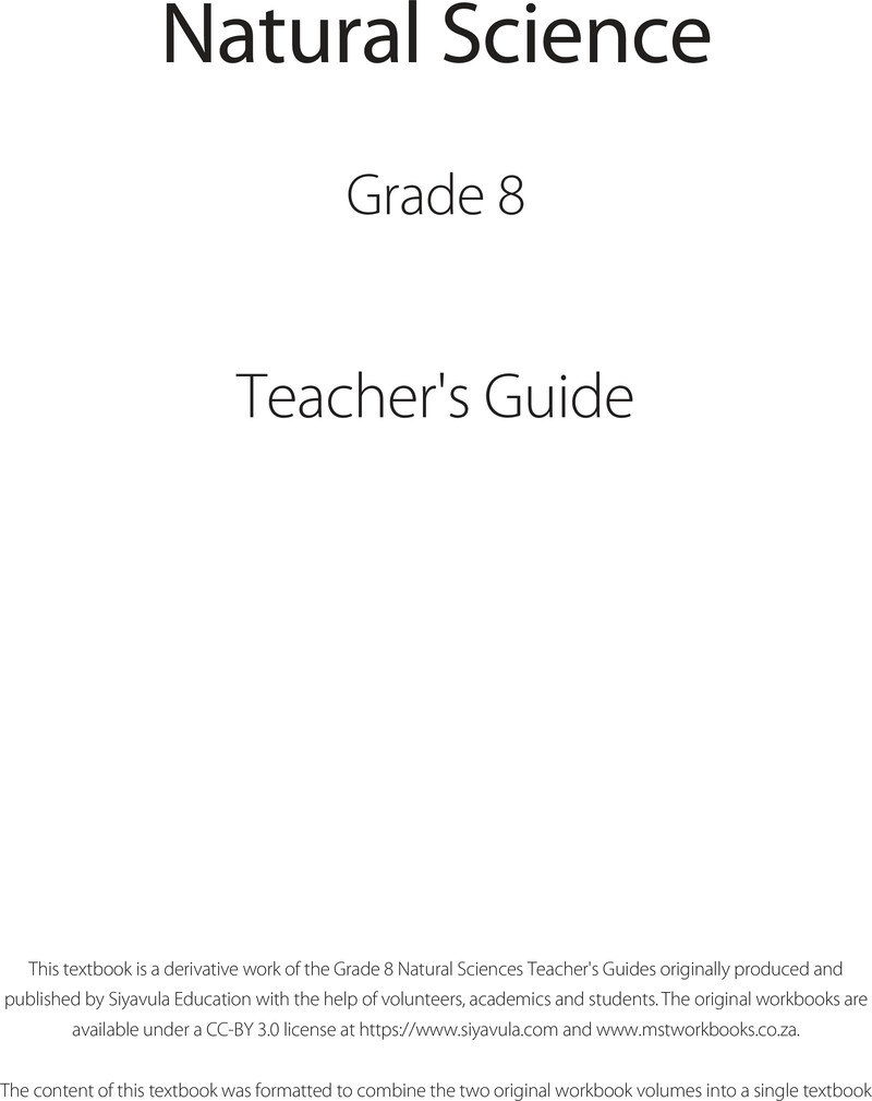 Natural Science Grade 8 Caps 2017 - Teacher Guide