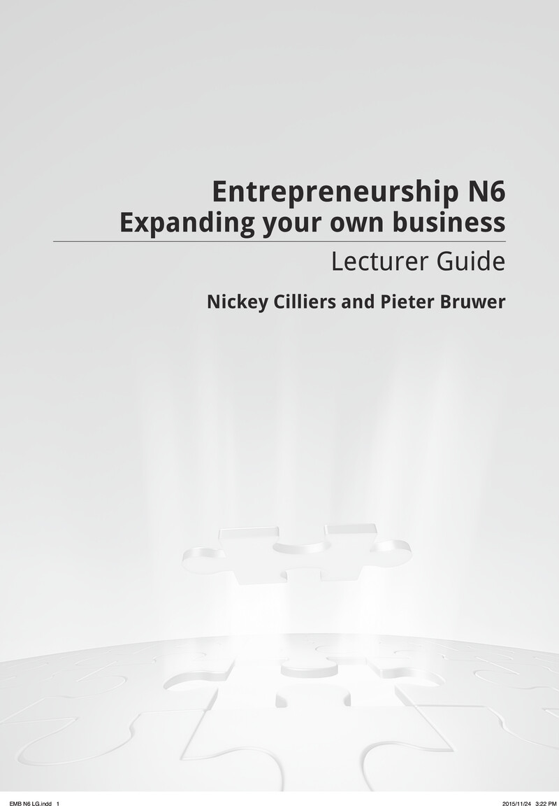 Entrepreneurship N6 DHET NATED 2015 - Lecturer Guide