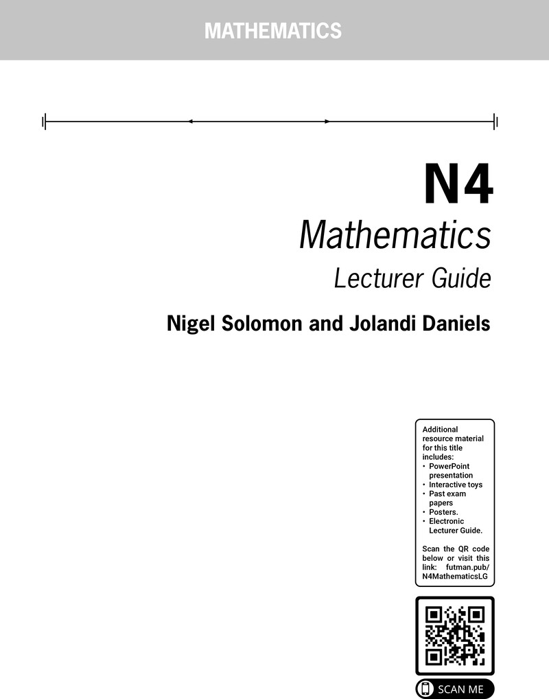 Mathematics N4 DHET NATED 2021 - Lecturer Guide