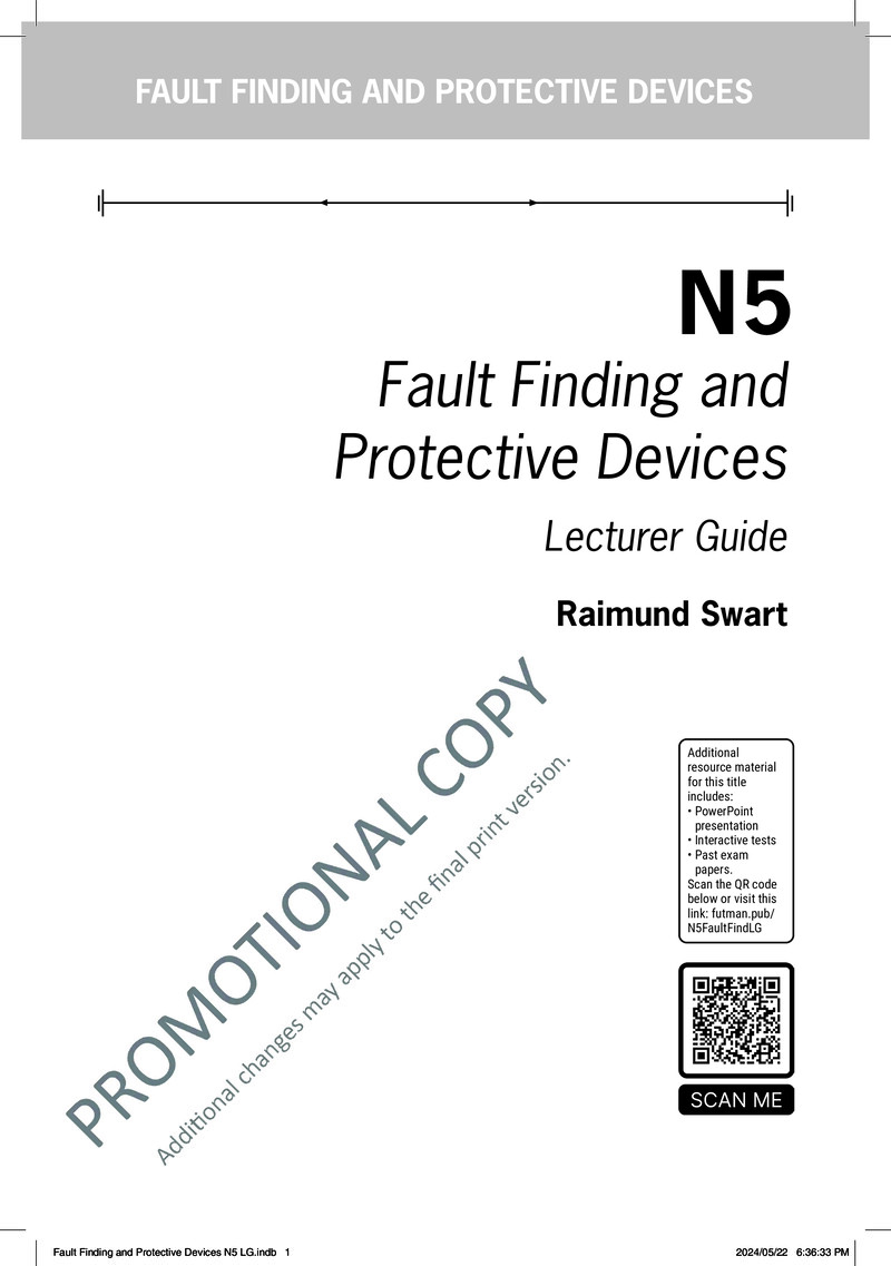 Fault Finding and Protective Devices N5 DHET NATED 2024 - Lecturer Guide