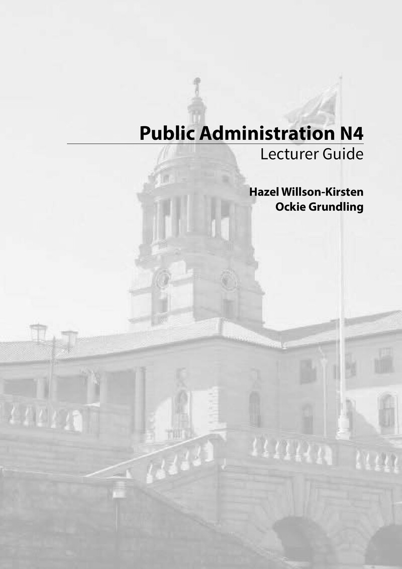 Public Administration N4 Nated 2016 - Lecturer Guide