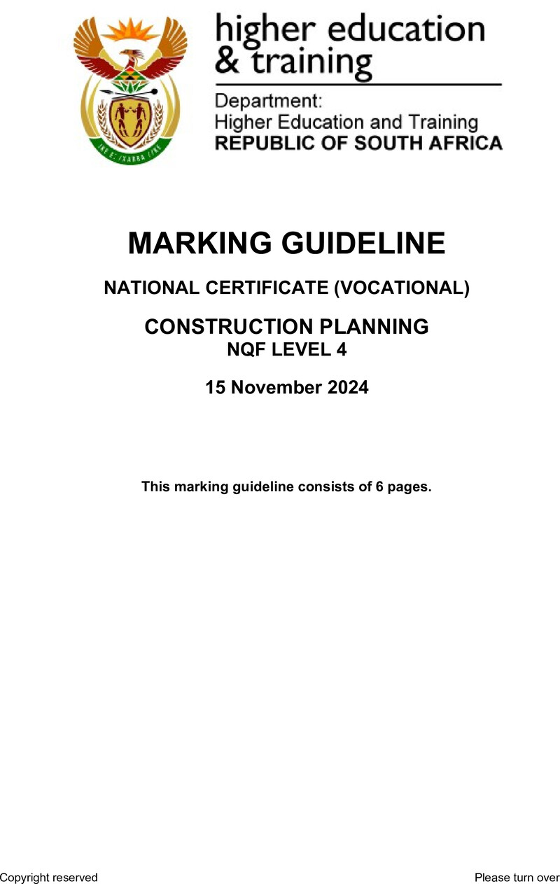 Construction Planning Level 4 DHET NCV November 2024 - Memo