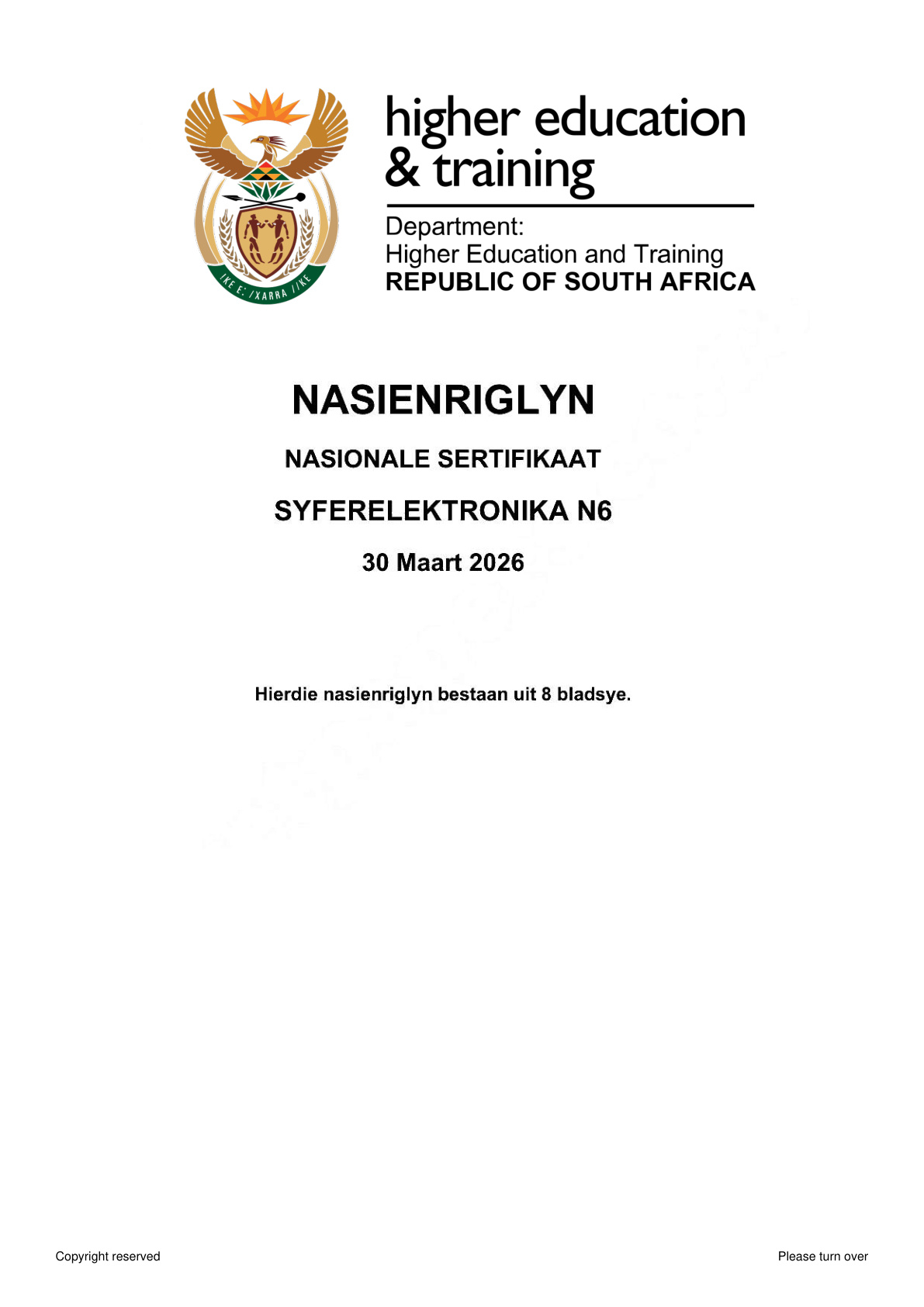 Digital Electronics N6 DHET NATED April 2026 - Memo