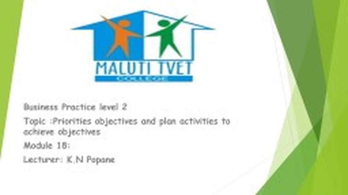 Business Practice Level 2 DHET NCV 2023 - Lecturer Guide