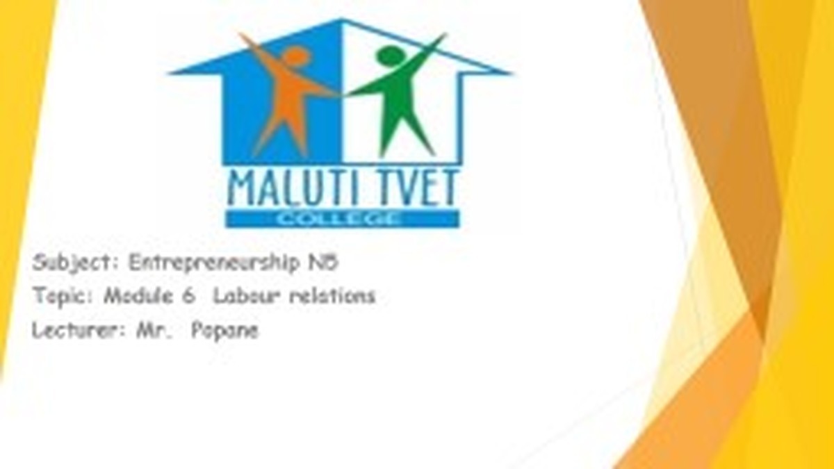 Labour Relations N5 Nated - Lecturer Guide