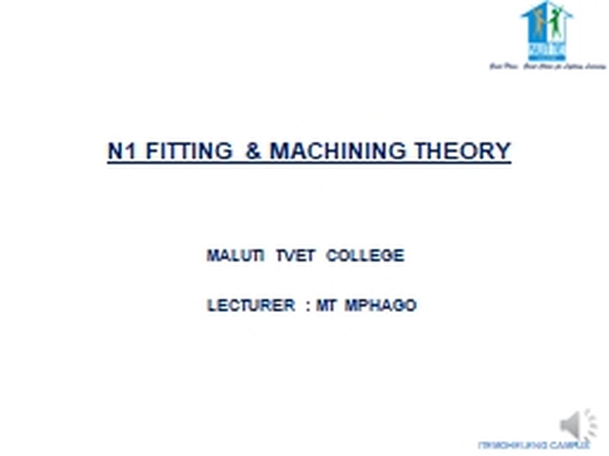 Fitting and Machining Theory N1 DHET NATED 2023 - Lecturer Guide