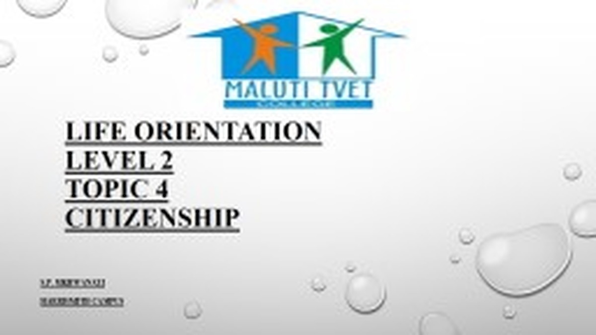 Life Orientation Level 2 DHET NCV 2023 - Study Guide