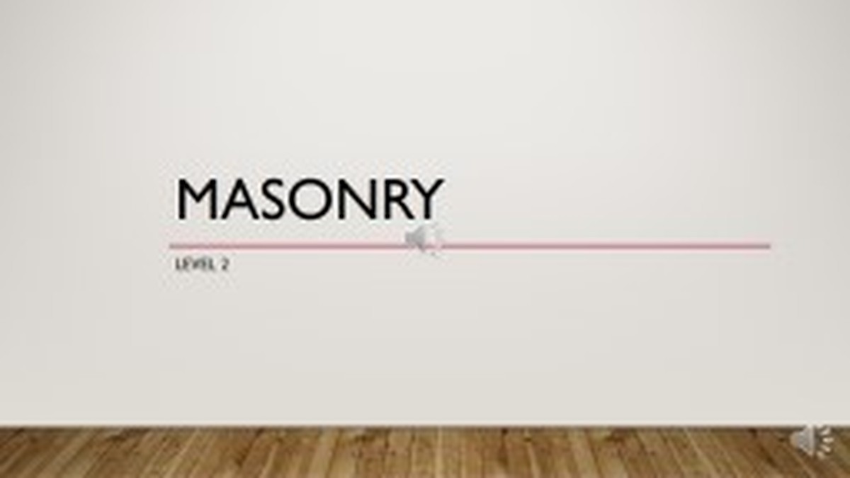 Masonry Level 2 Nated Lecturer Guide