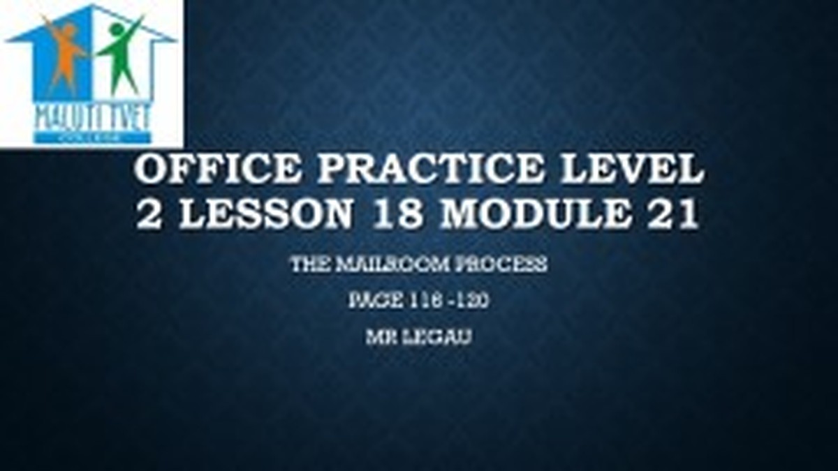 Office Practice Level 2 Dhet Nated 2023 - Lecturer Guide
