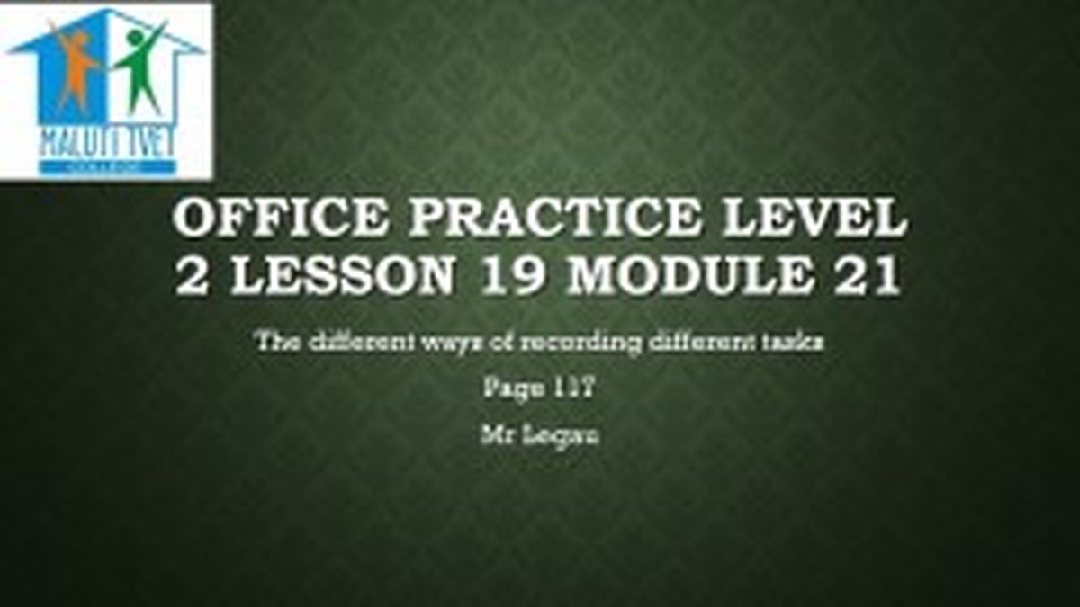 Office Practice Level 2 DHET NCV 2023 - Study Guide