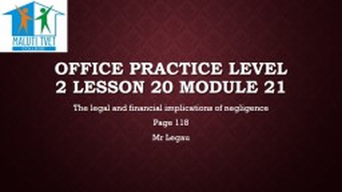 Office Practice Level 2 DHET NCV 2023 - Study Guide