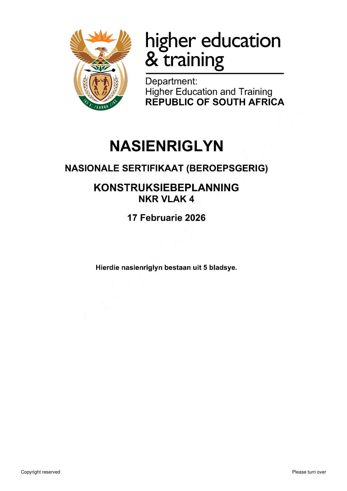 Construction Planning Level 4 DHET NCV 2026 - Memo