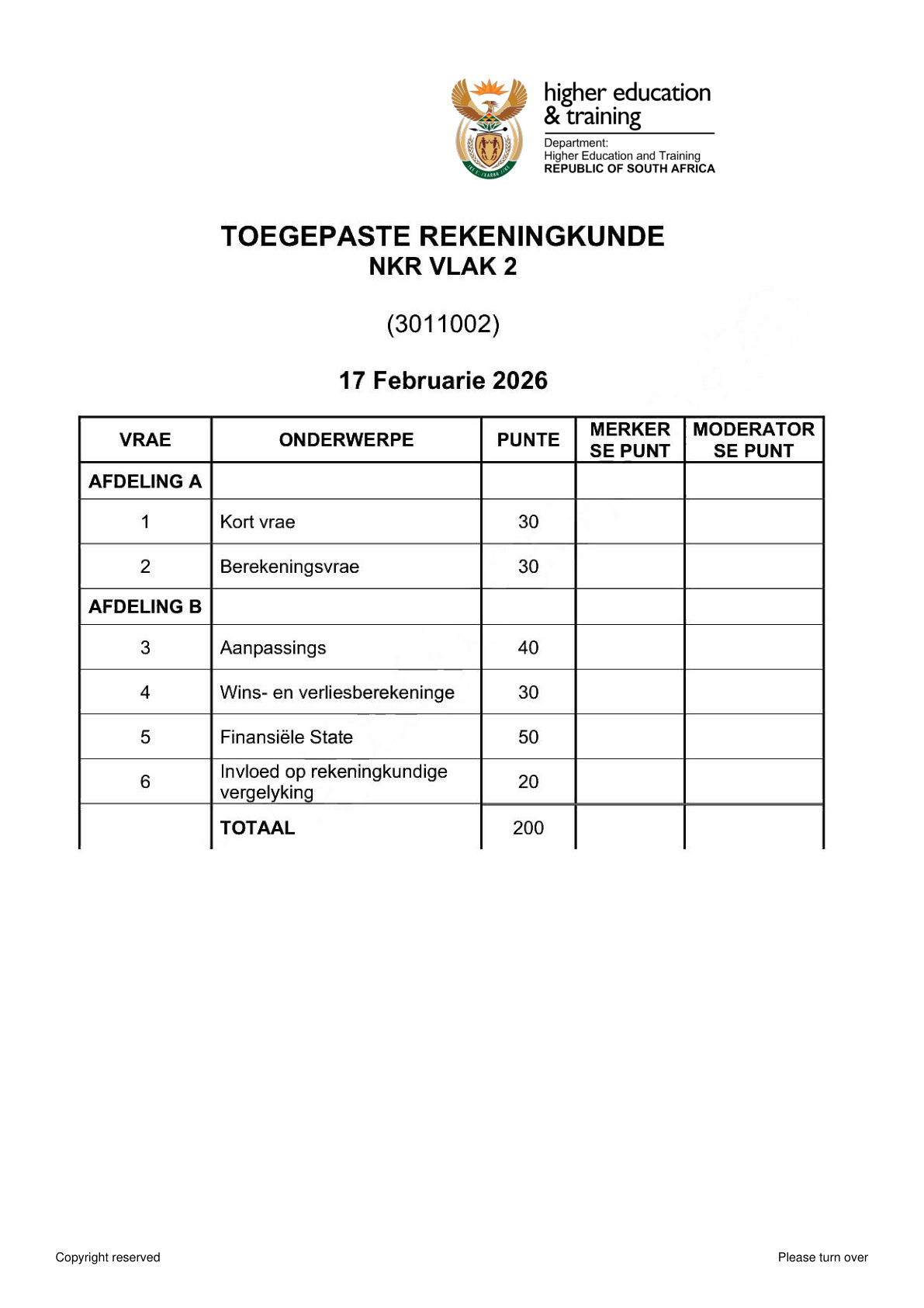 Applied Accounting Level 2 Dhet NCV 2026 - Answer Book