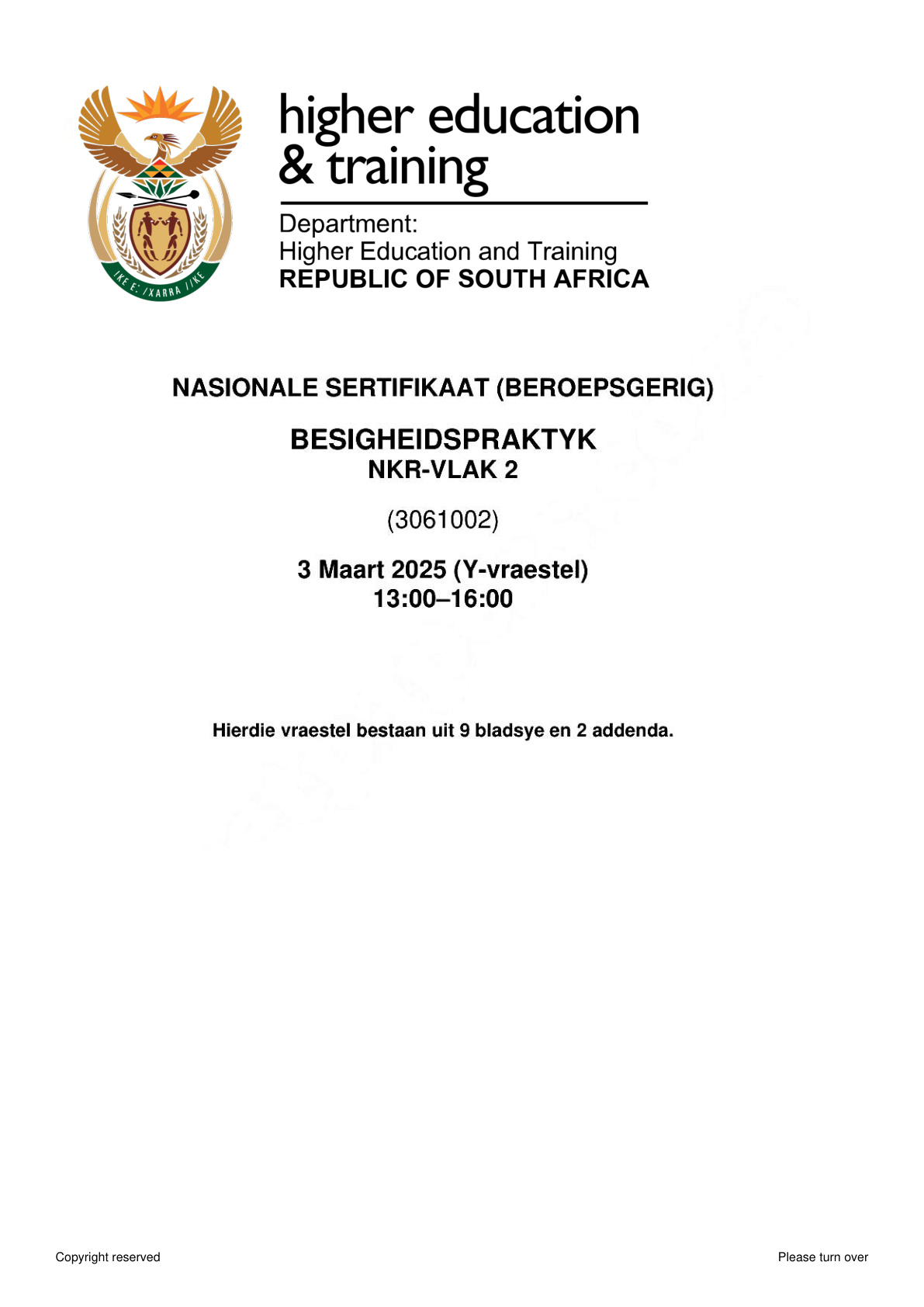 Business Practice Level 2 Dhet NCV February 2025 - Question Paper