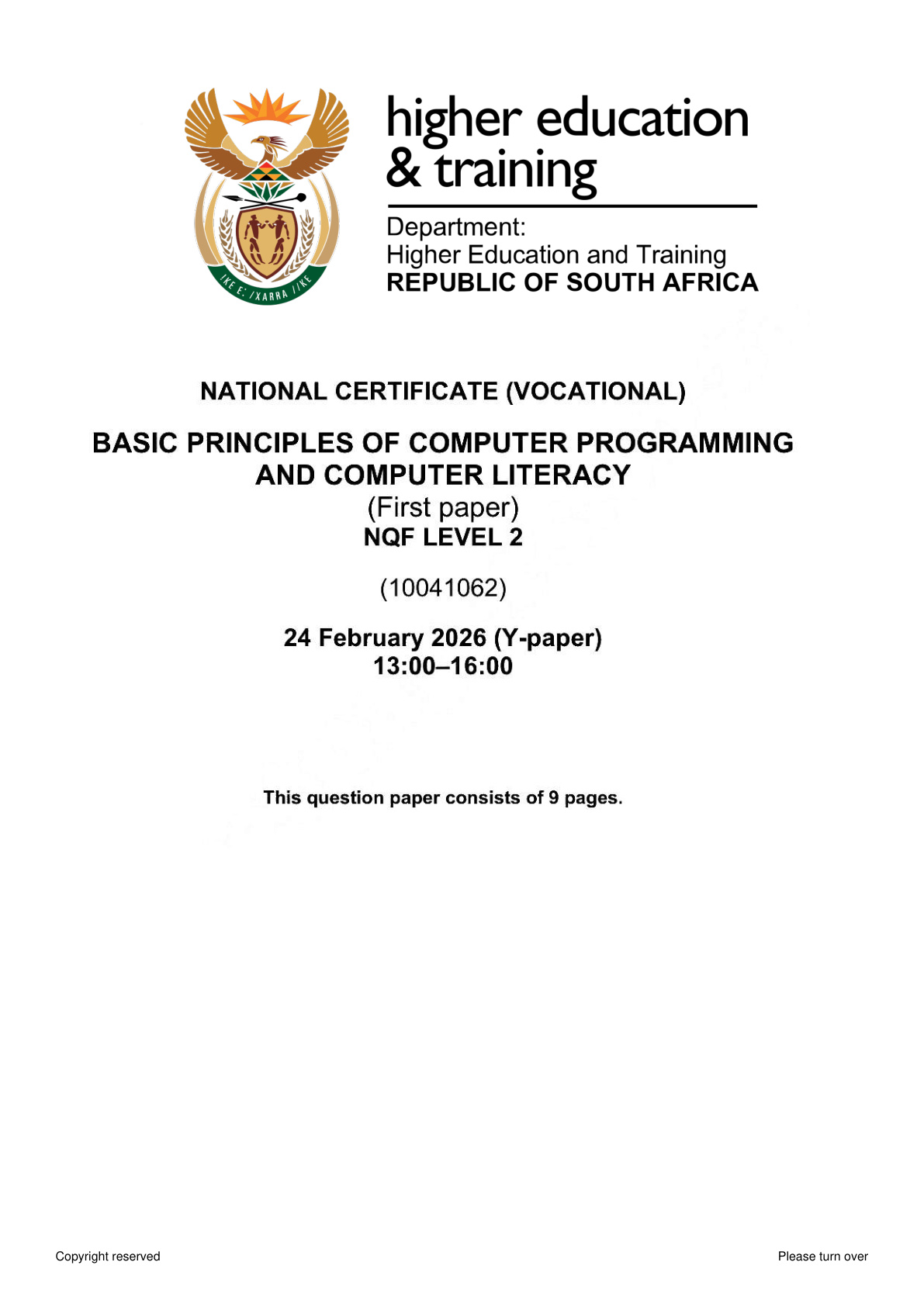 Basic Principles of Computer Programming and Computer Literacy Level 2 ...