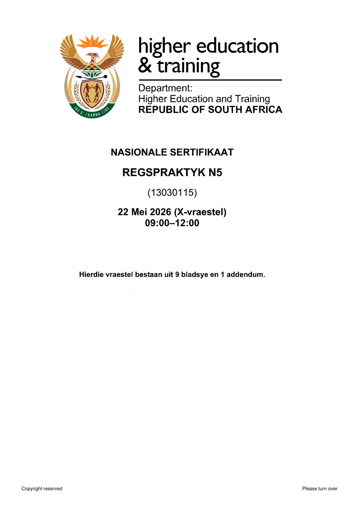 Legal Practice N5 DHET NATED June 2026 Paper X - Question Paper