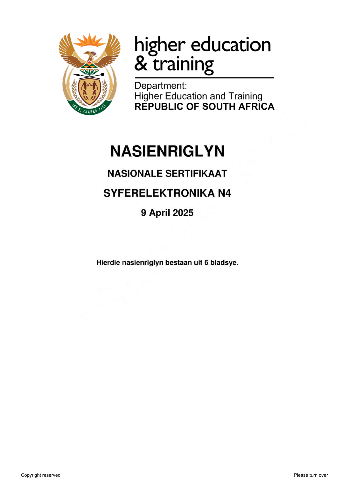 Digital Electronics N4 DHET NATED April 2025 - Memo