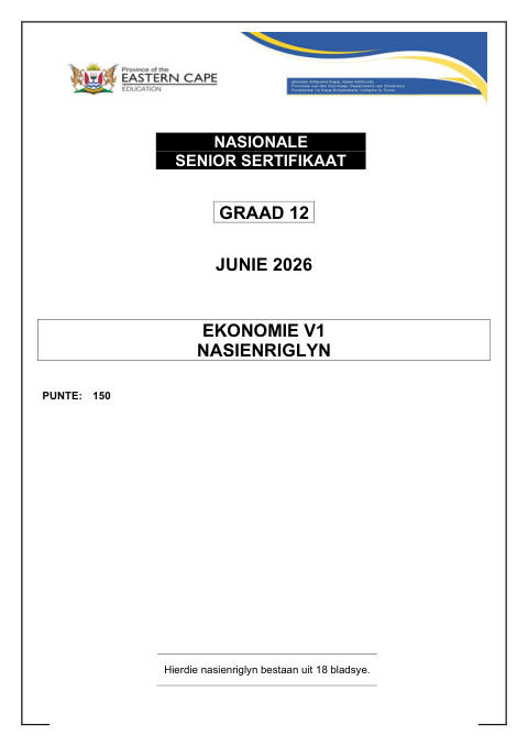 Economics Grade 12 DBE Caps May/June 2026 Paper 1 - Memo (Eastern Cape)