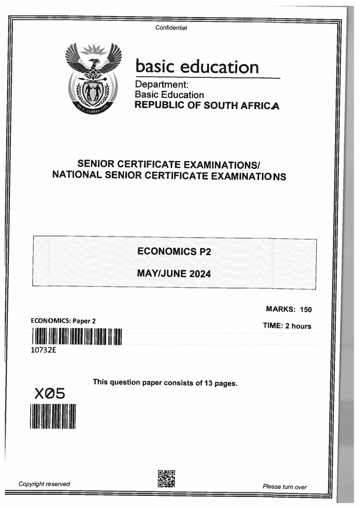 Economics Paper 2 (Gauteng) June 2024 Grade 12 DBE