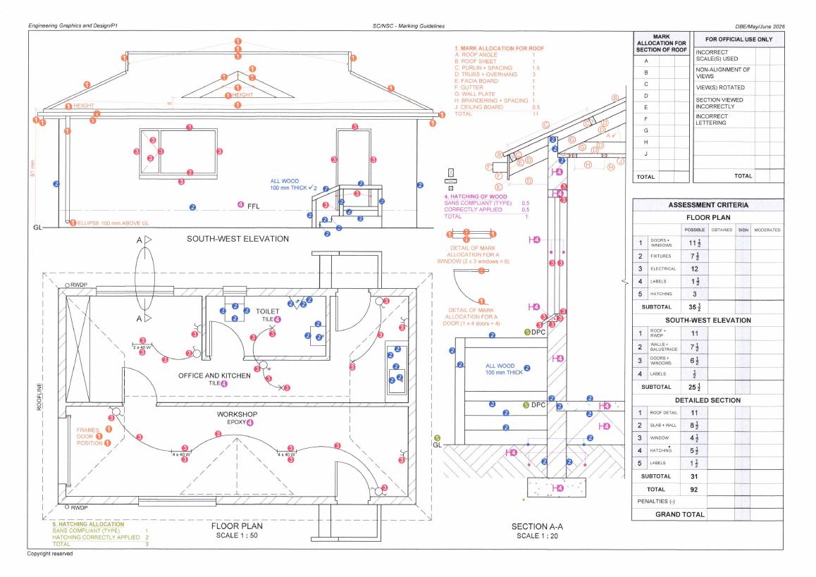Engineering Graphics and Design Grade 12 DBE CAPS May 2026 Paper 1 - Memo