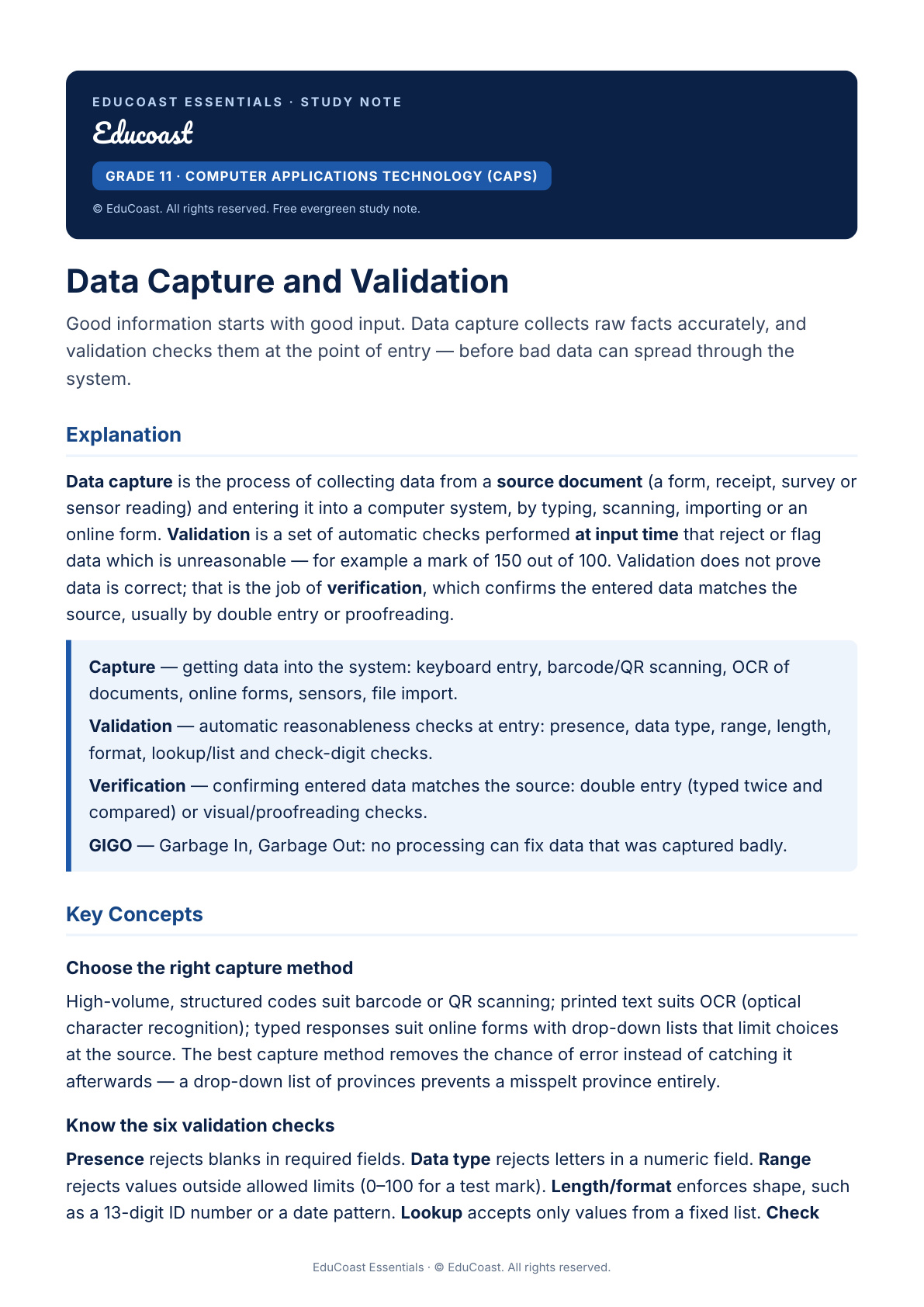 Data Capture — Grade 11 Cat (Caps)