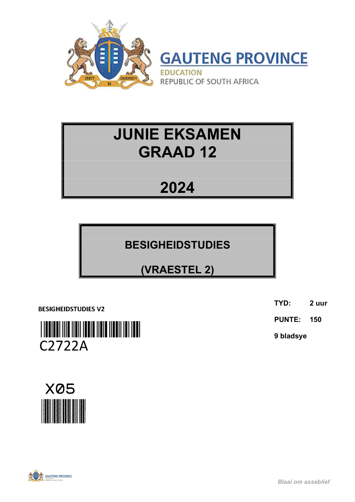 Business Studies Paper 2 (Gauteng) June 2024 Grade 12 DBE