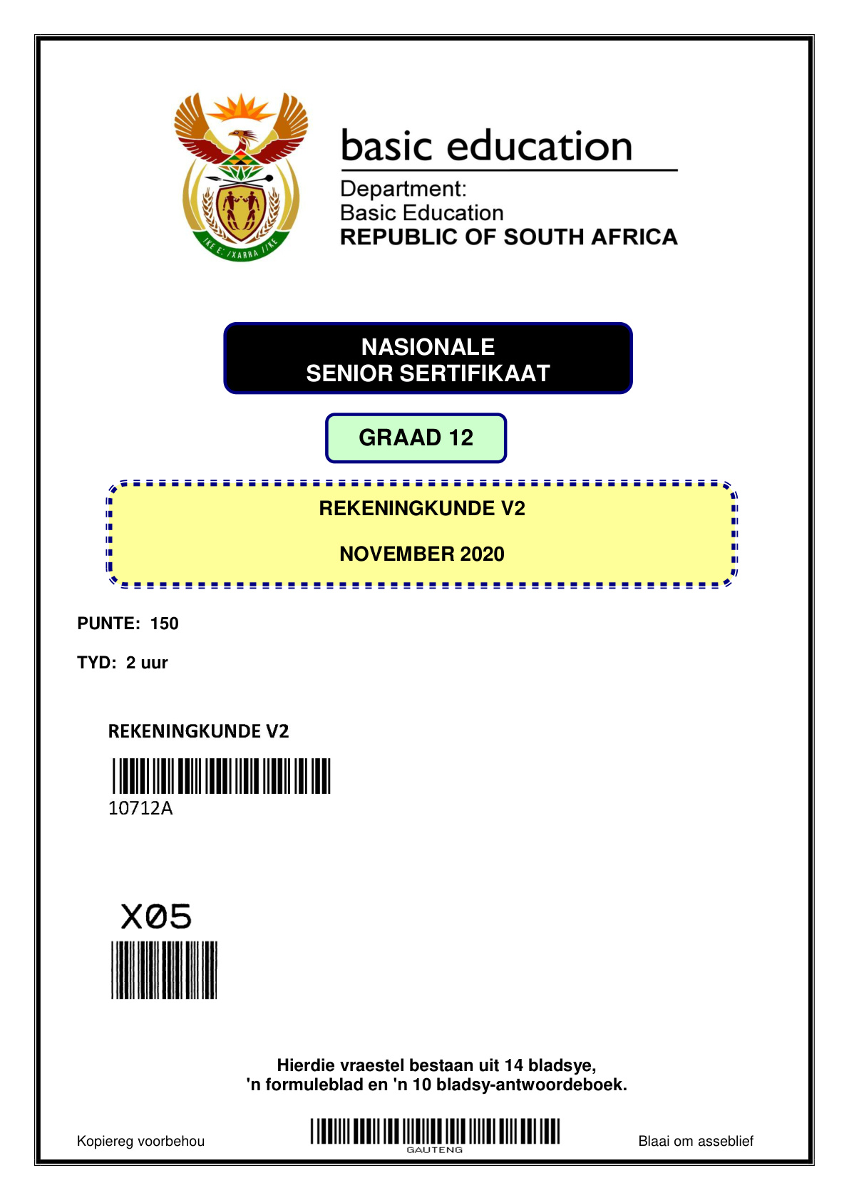 Accounting Paper 2 (Gauteng) Preparatory 2021 Grade 12 DBE