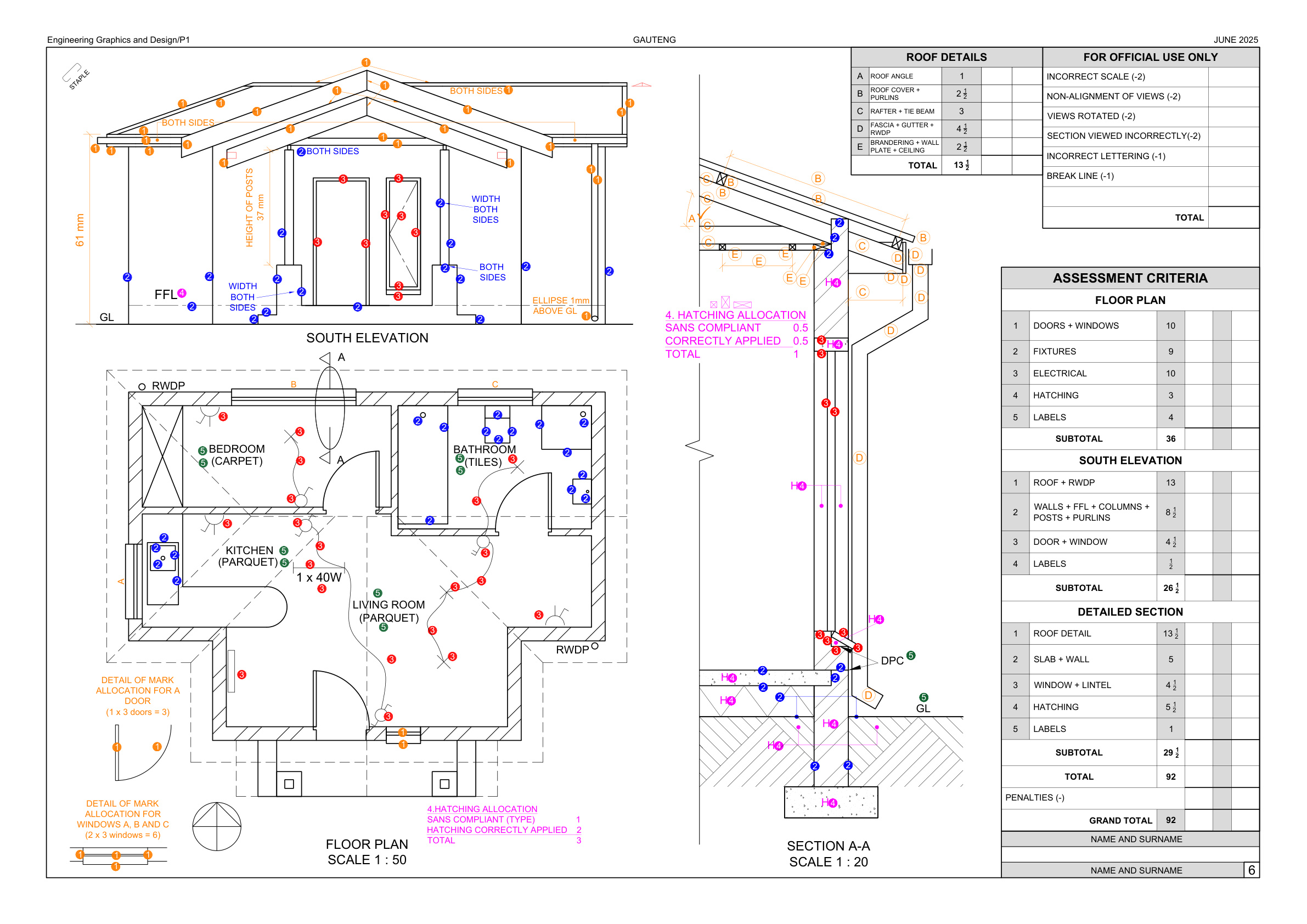 Engineering Graphics And Design Paper 1 Annexure (Gauteng) June 2025 Grade 12 DBE