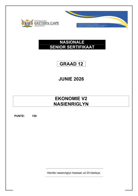 Economics Grade 12 DBE Caps May/June 2026 Paper 2 - Memo (Eastern Cape)