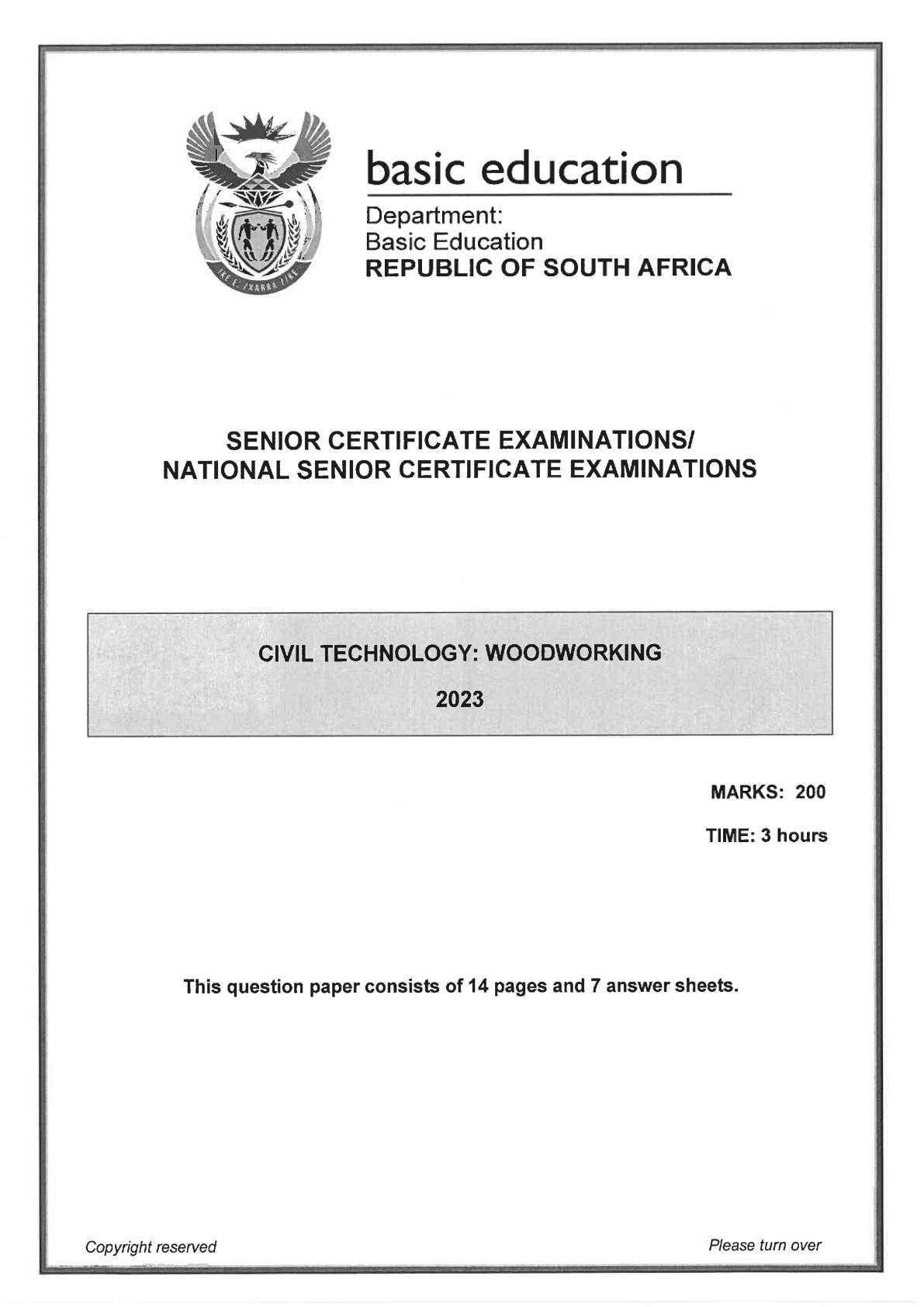 Civil Technology (Gauteng) June 2023 Grade 12 DBE