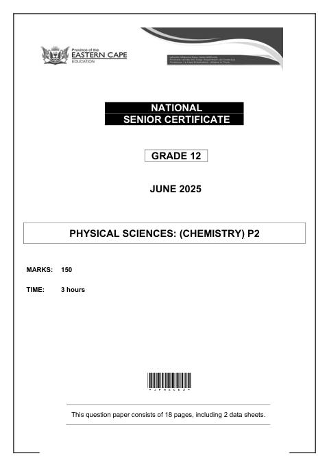 Physical Sciences Grade 12 DBE Caps May/June 2025 Paper 2 - Question Paper (Eastern Cape)