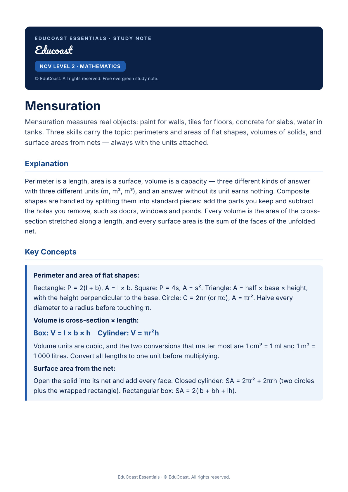 Geometry: Angles, Triangles And Pythagoras — NCV Level 2 Mathematics ...