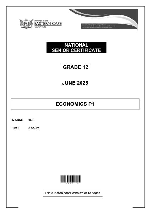Economics Grade 12 DBE Caps May/June 2025 Paper 1 - Question Paper (Eastern Cape)