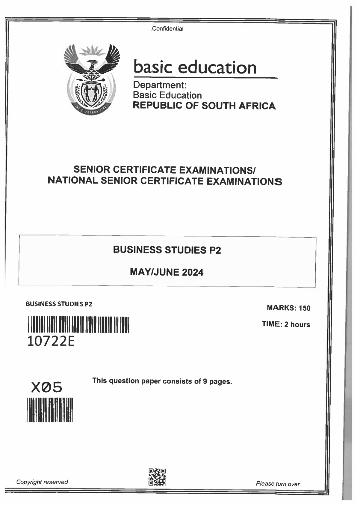 Business Studies Paper 2 (Gauteng) June 2024 Grade 12 DBE