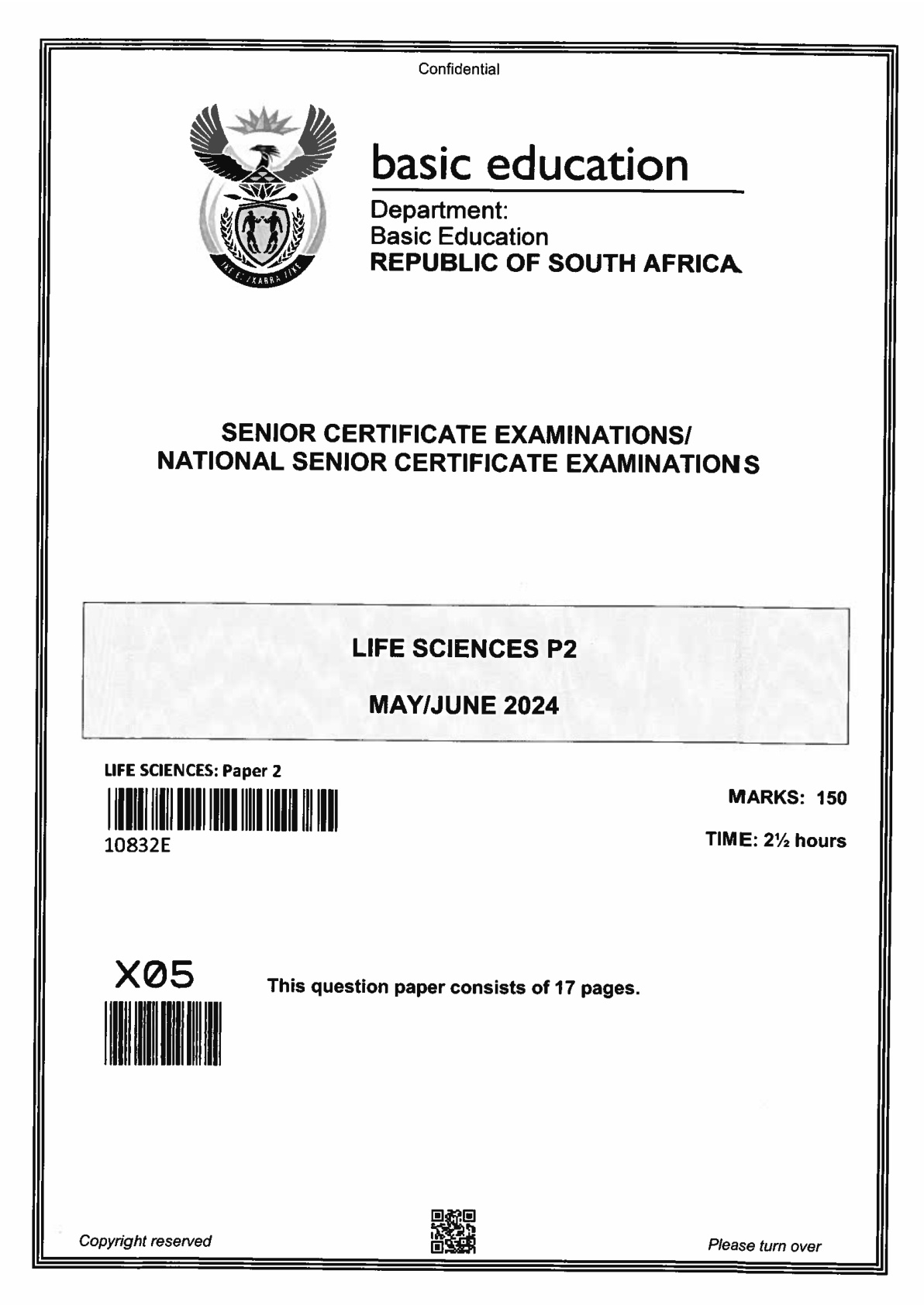 Life Sciences Paper 2 (Gauteng) June 2024 Grade 12 DBE