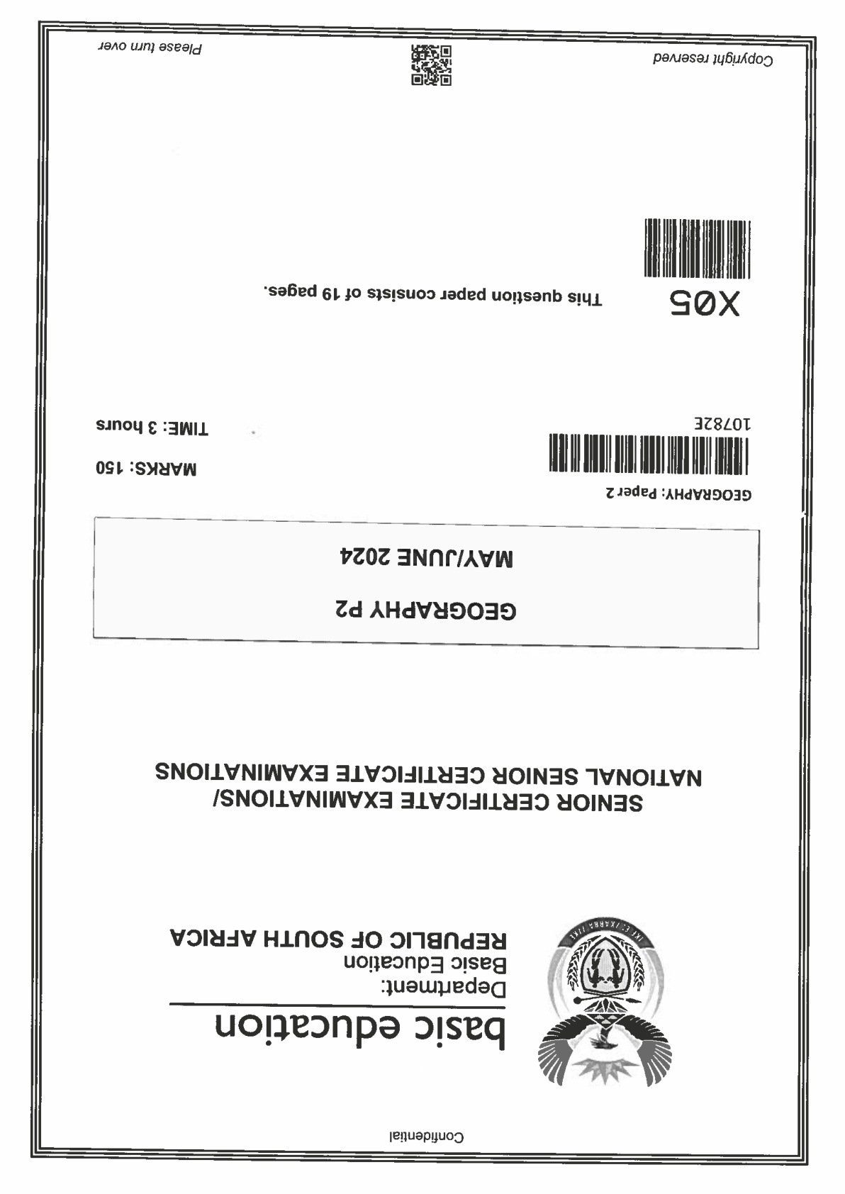 Geography Paper 2 (Gauteng) June 2024 Grade 12 DBE