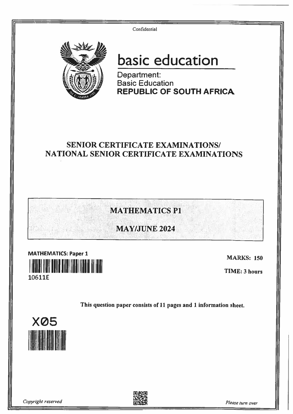 Mathematics Paper 1 (Gauteng) June 2024 Grade 12 DBE