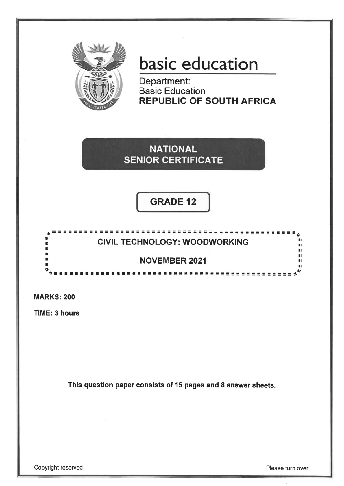 Civil Technology November 2021 Grade 12 DBE