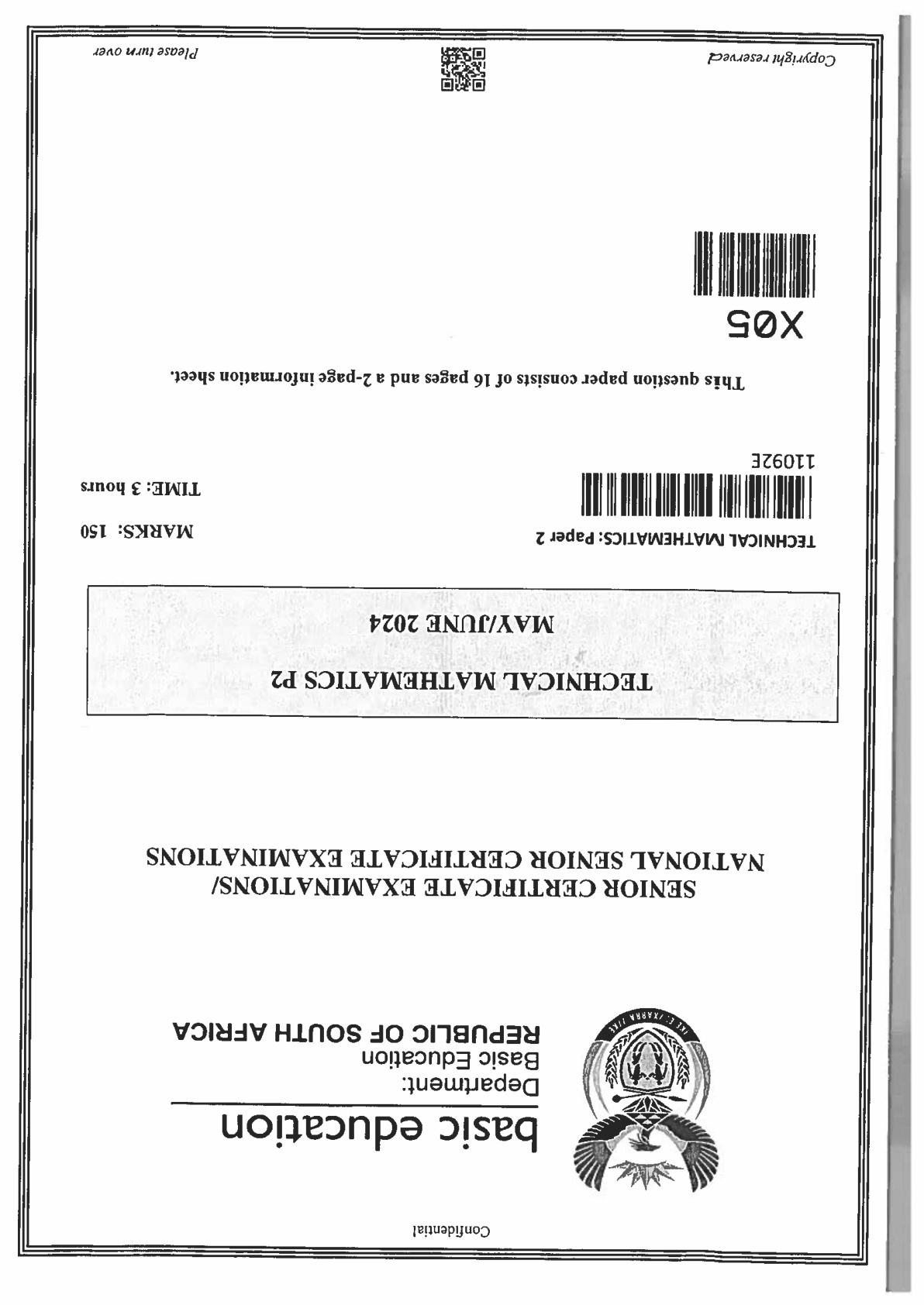 Technical Mathematics Paper 2 (Gauteng) June 2024 Grade 12 DBE