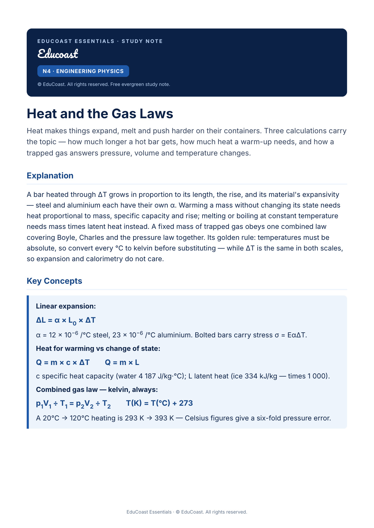 Heat And The Gas Laws — N4 Engineering Physics (Nated)