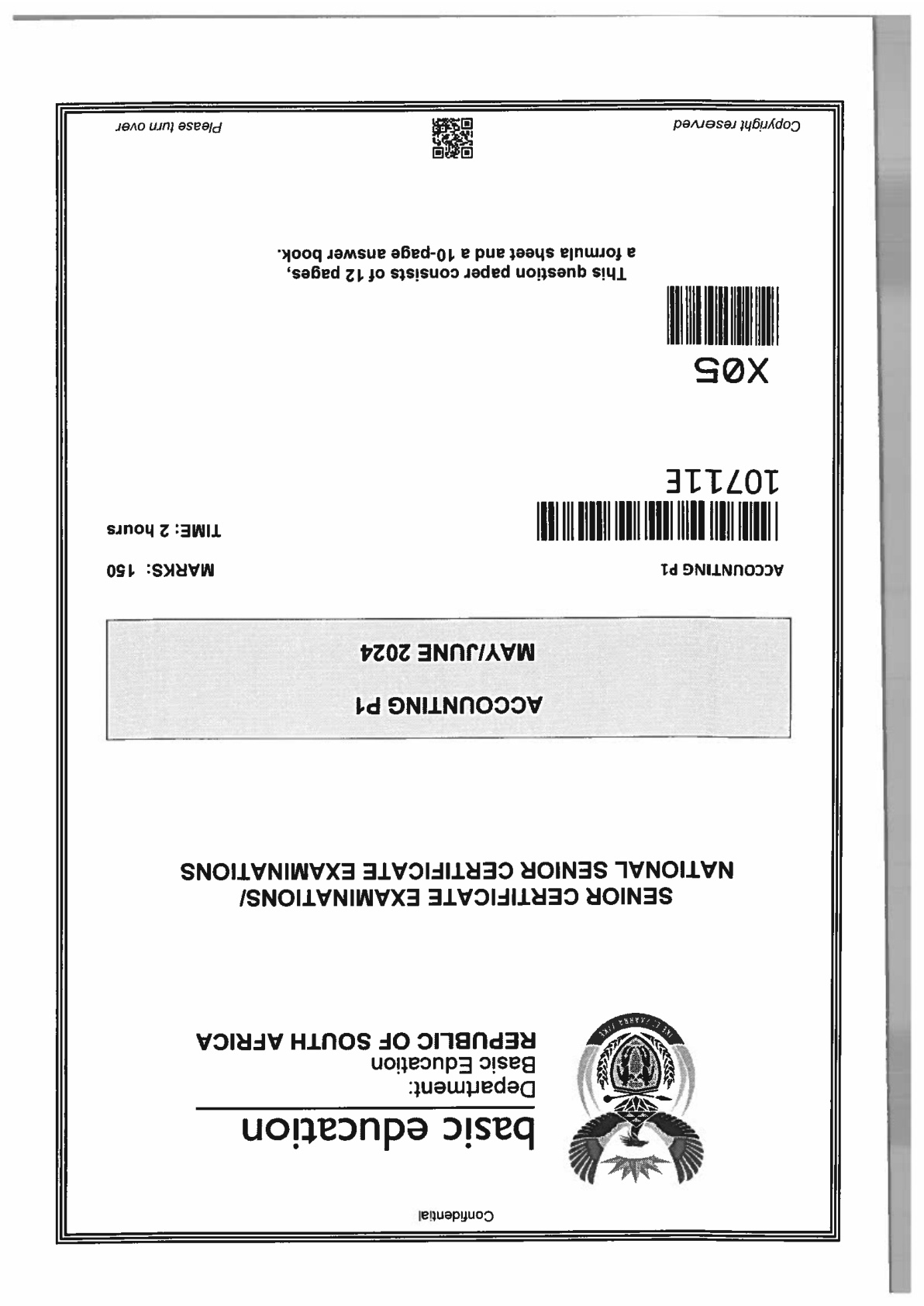 Accounting Paper 1 (Gauteng) June 2024 Grade 12 DBE