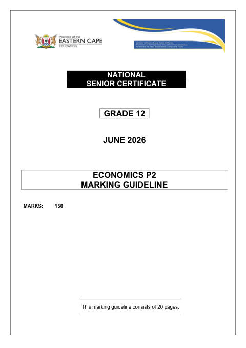 Economics Grade 12 DBE Caps May/June 2026 Paper 2 - Memo (Eastern Cape)