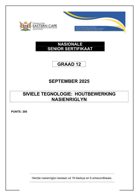 Civil Technology Grade 12 DBE Caps September 2025 - Memo (Eastern Cape)