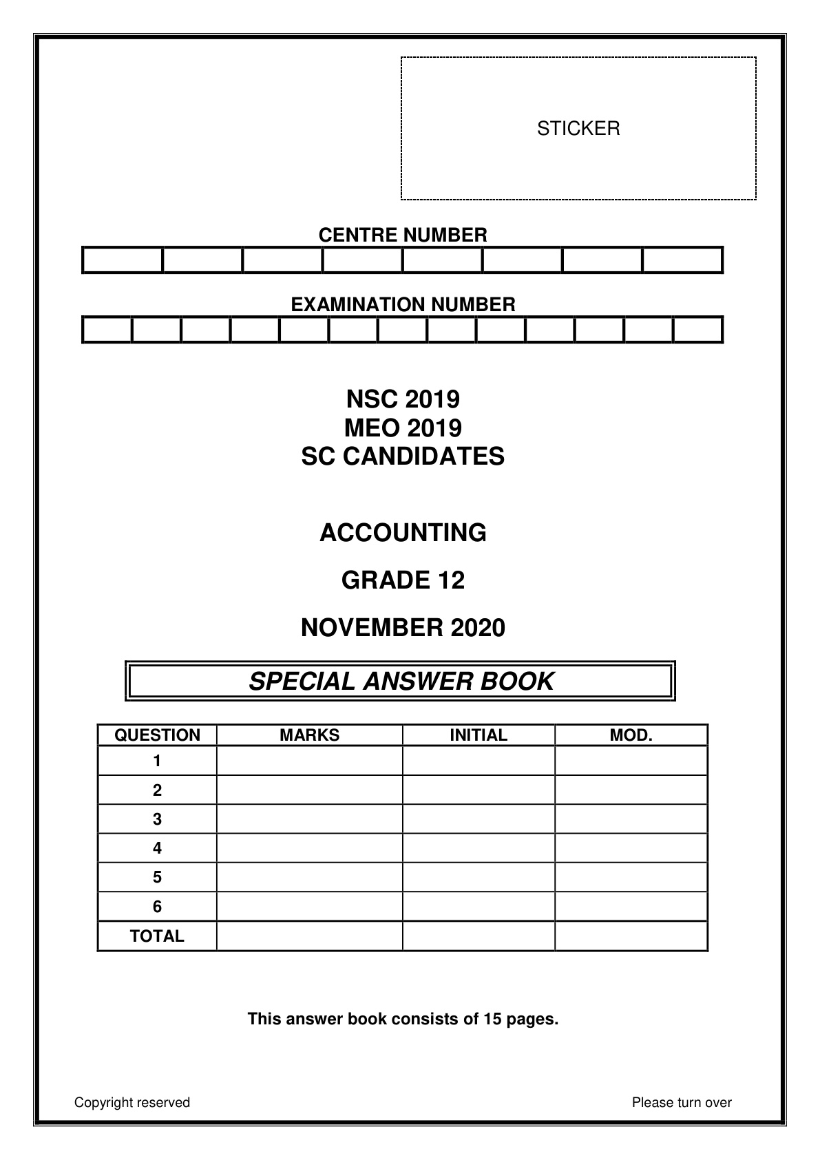 Accounting Answer Book November 2020 Grade 12 DBE