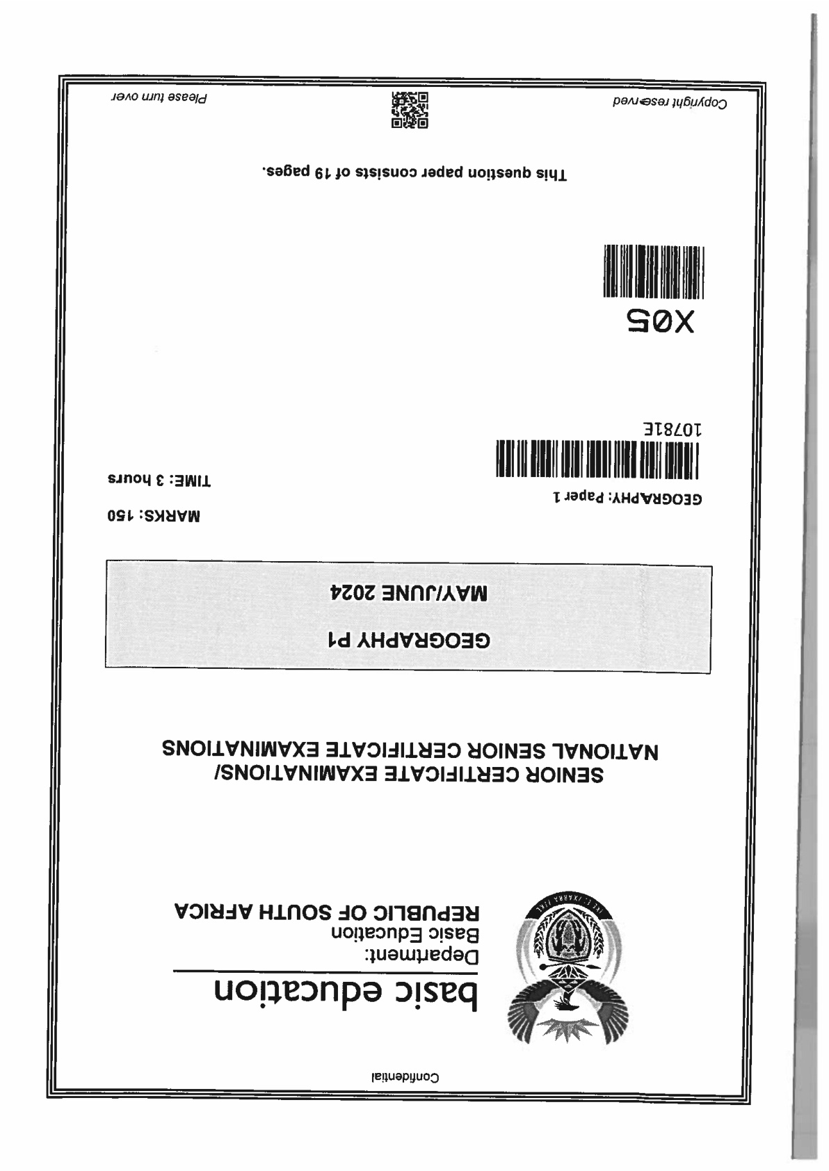 Geography Paper 1 (Gauteng) June 2024 Grade 12 DBE
