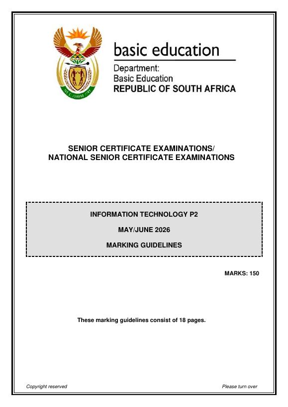 Life Sciences Grade 12 DBE Caps May 2026 Paper 2 - Memo