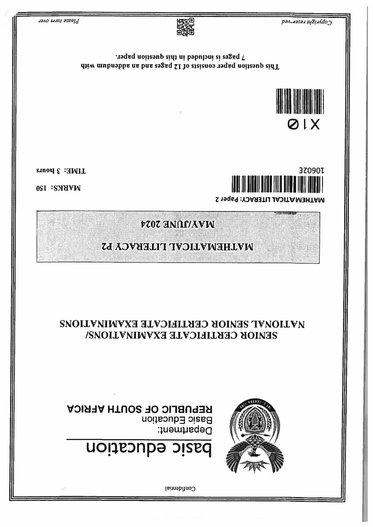 Mathematical Literacy Paper 2 (Gauteng) June 2024 Grade 12 DBE