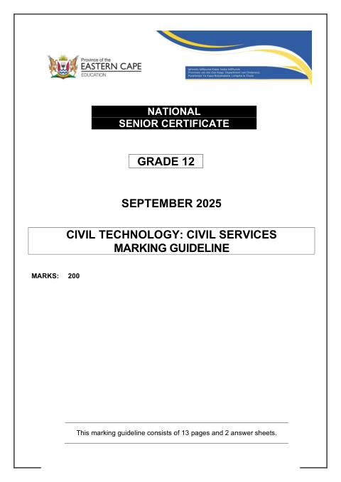Civil Technology Grade 12 DBE Caps September 2025 - Memo (Eastern Cape)