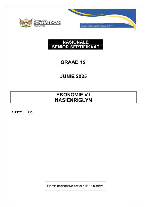 Economics Grade 12 DBE Caps May/June 2025 Paper 1 - Question Paper (Eastern Cape)