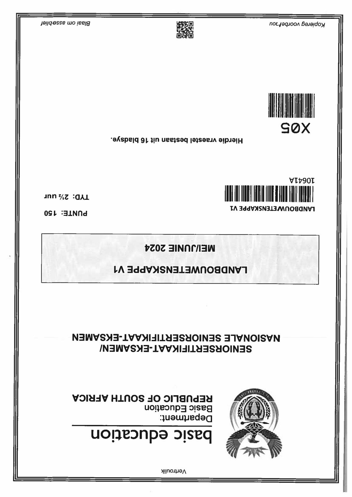 Agricultural Sciences Paper 1 (Gauteng) June 2024 Grade 12 DBE